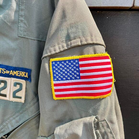 1970s US Boy Scouts of America green flight suit with patches - Picture 6 of 8